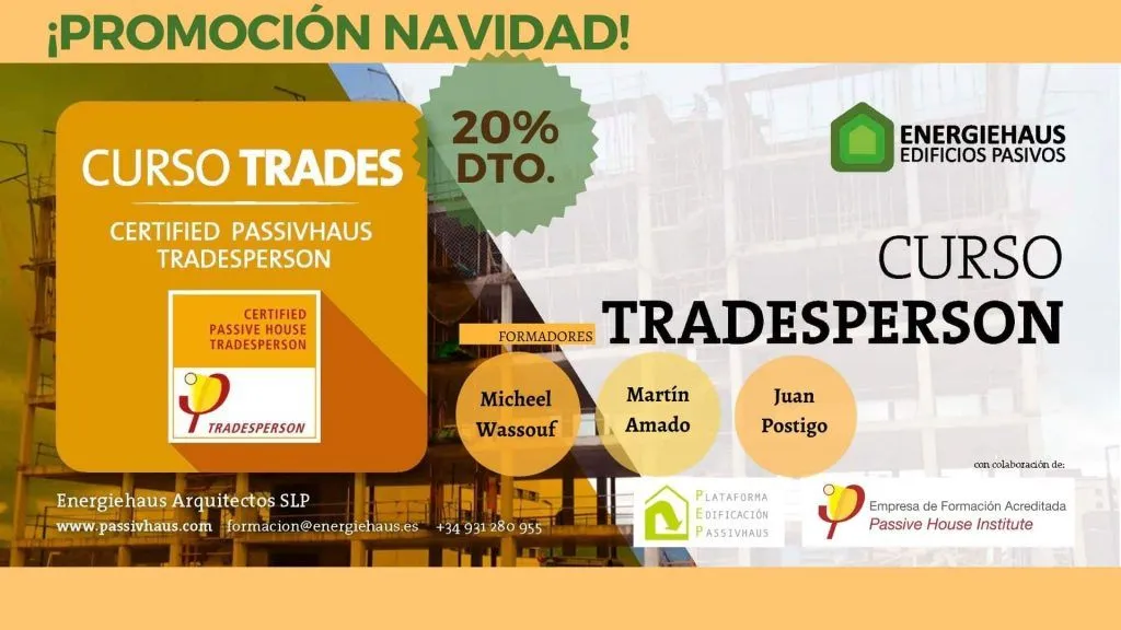 PROMOCIÓN NAVIDAD *20% descuento (Hasta 10 de enero)* CURSO TRADESPERSON Folleto cursos dto. formacion Passivhaus Energiehaus 1